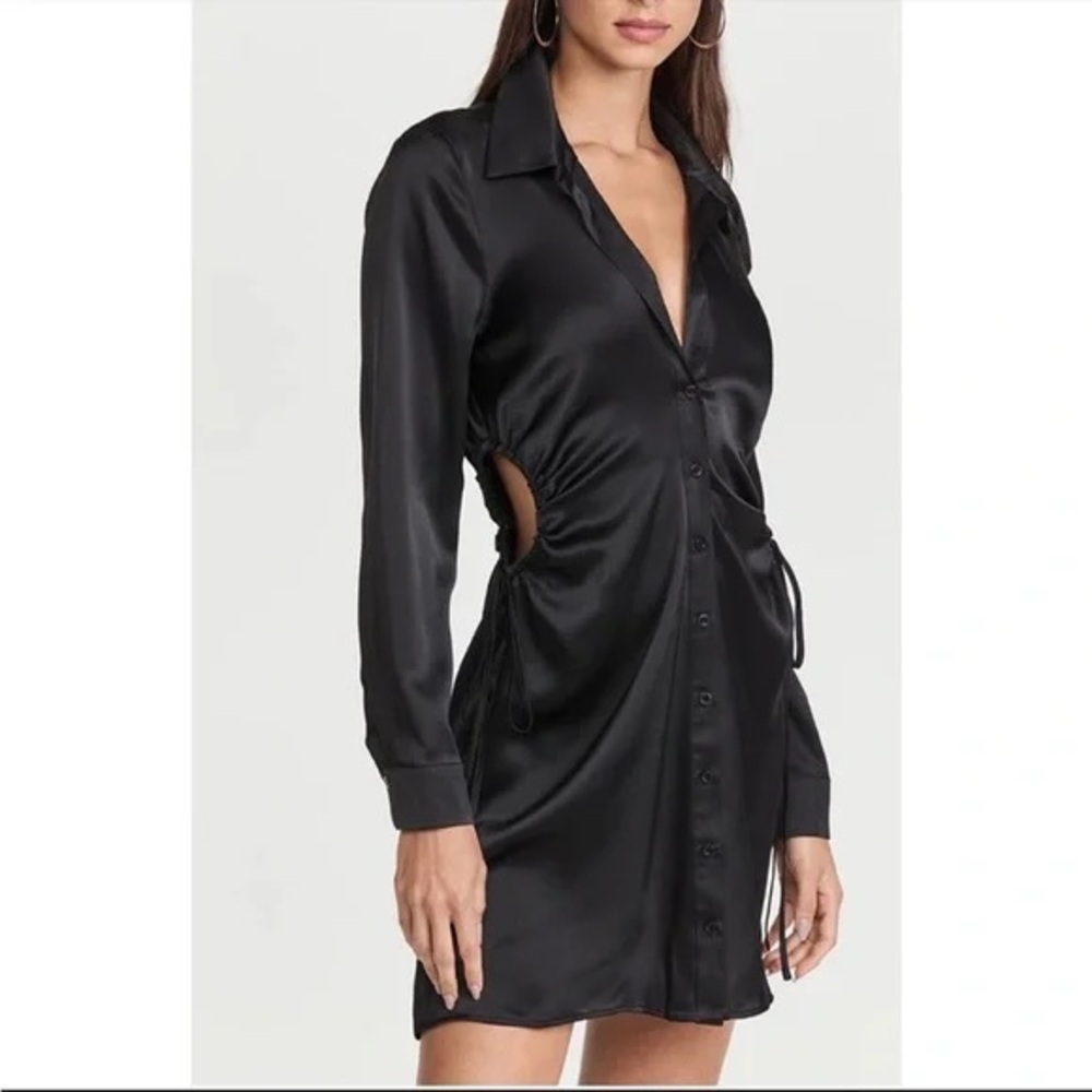 NEW w/tag Wayf Black Satin Mini Dress